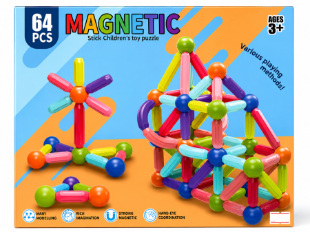 عصي وكرات مغناطسيهMagnetic stick children toy puzzle 